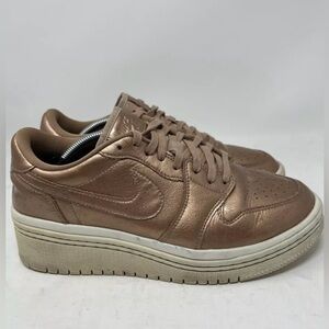 Nike Air Jordan 1 Low Platform Lifted Rose Bronze AO1334-901 Shoes-Women 9.5